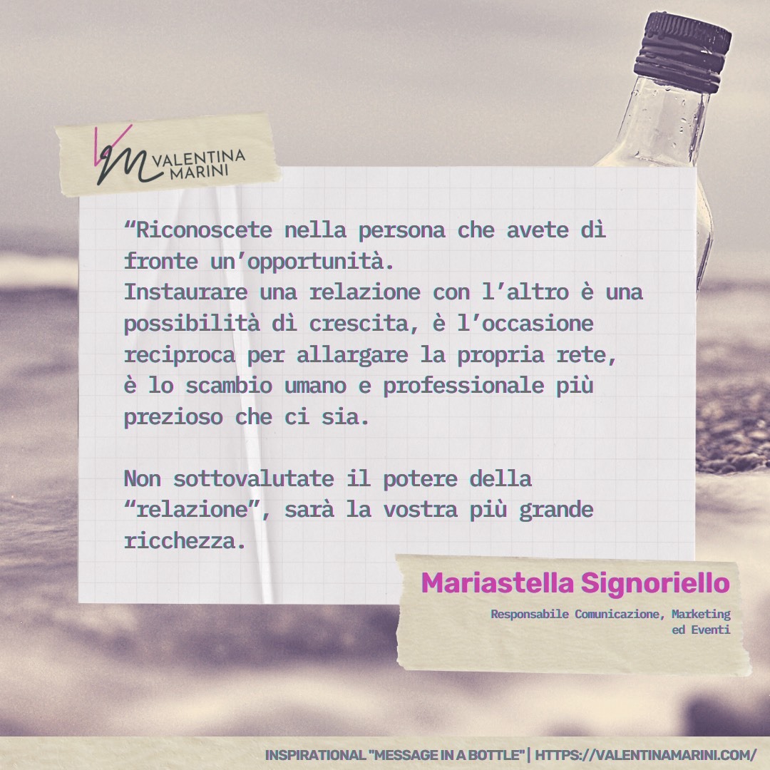 Mariastella Signoriello | #InspirationalMessageinaBottle