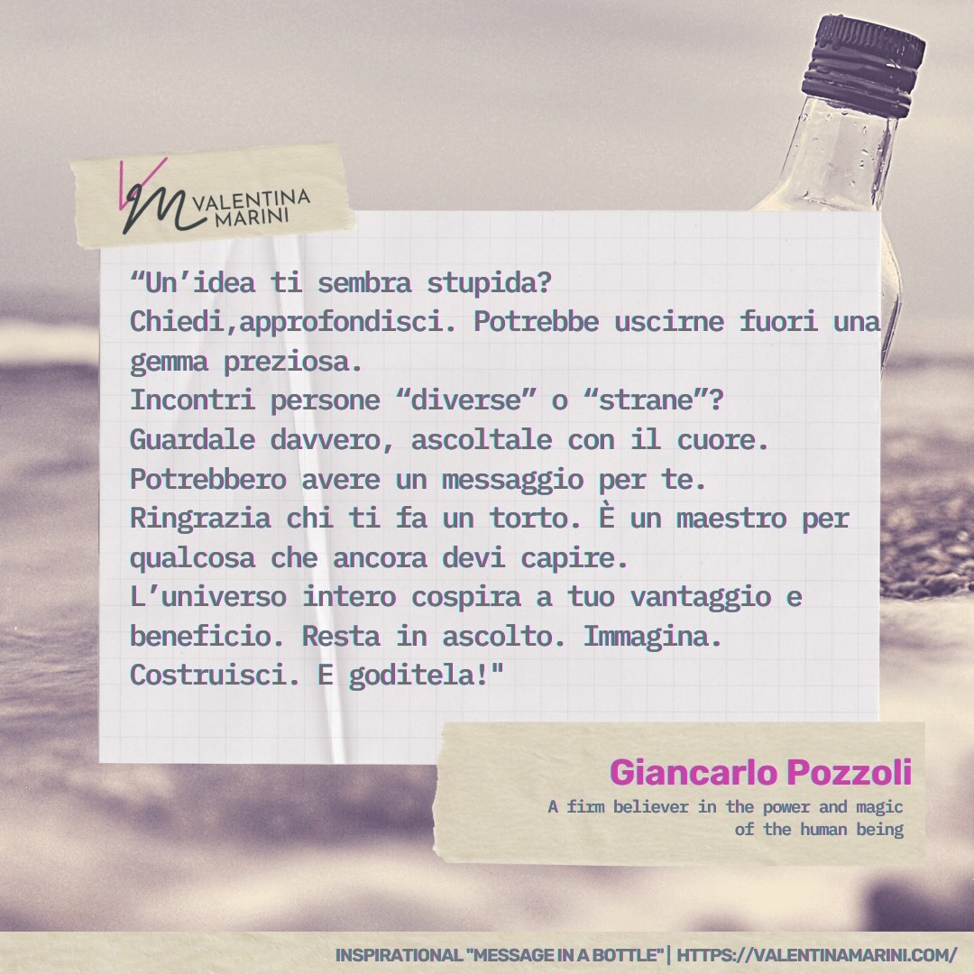Gianluca Pozzoli | #InspirationalMessageinaBottle