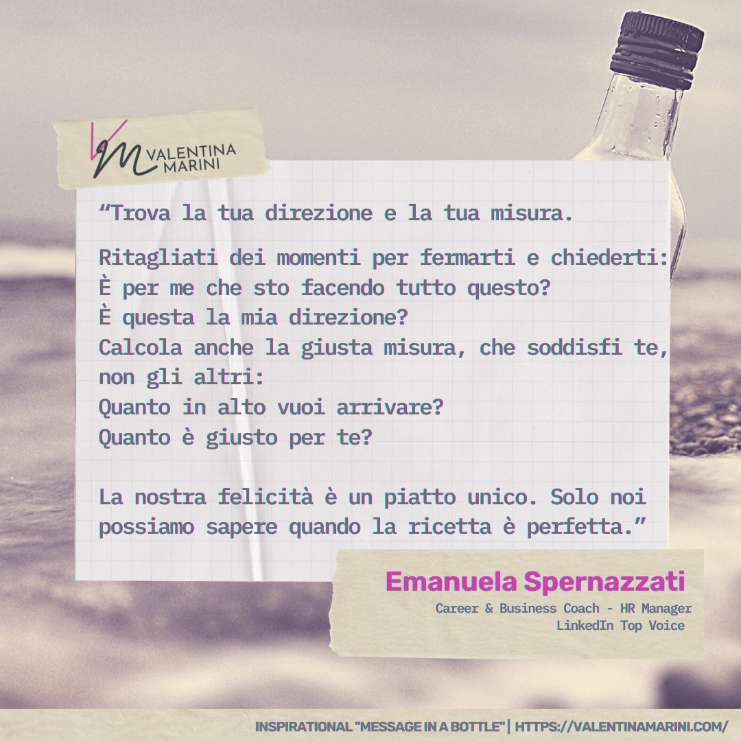 Emanuela Spernazzati | #InspirationalMessageinaBottle